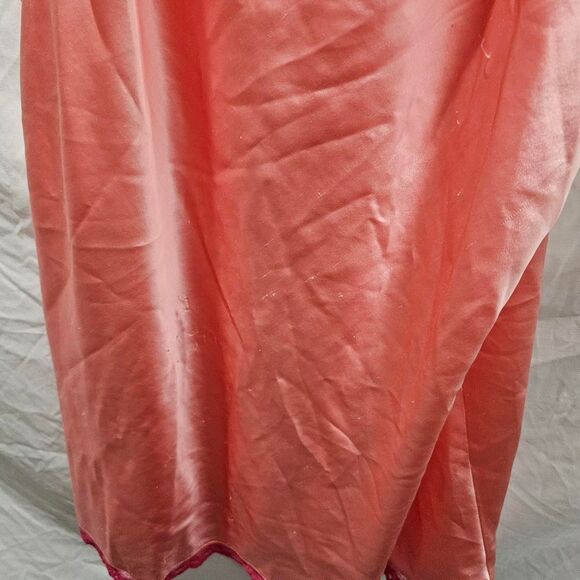 Peachy satin vintage y2k lace trim plus size coquette slip dress - Picture 3 of 5